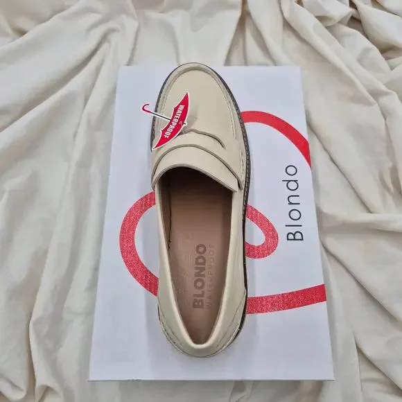 NEW Blondo Penny Waterproof Loafers slip on flat bone Leather women size 7 - Picture 7 of 8